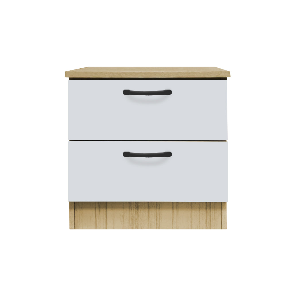 Cocon Premium Bedside Table 2-Drawer Full Laminated Back Panel in 6 Colours