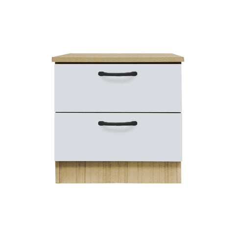 Image of Cocon Premium Bedside Table 2-Drawer Full Laminated Back Panel in 6 Colours