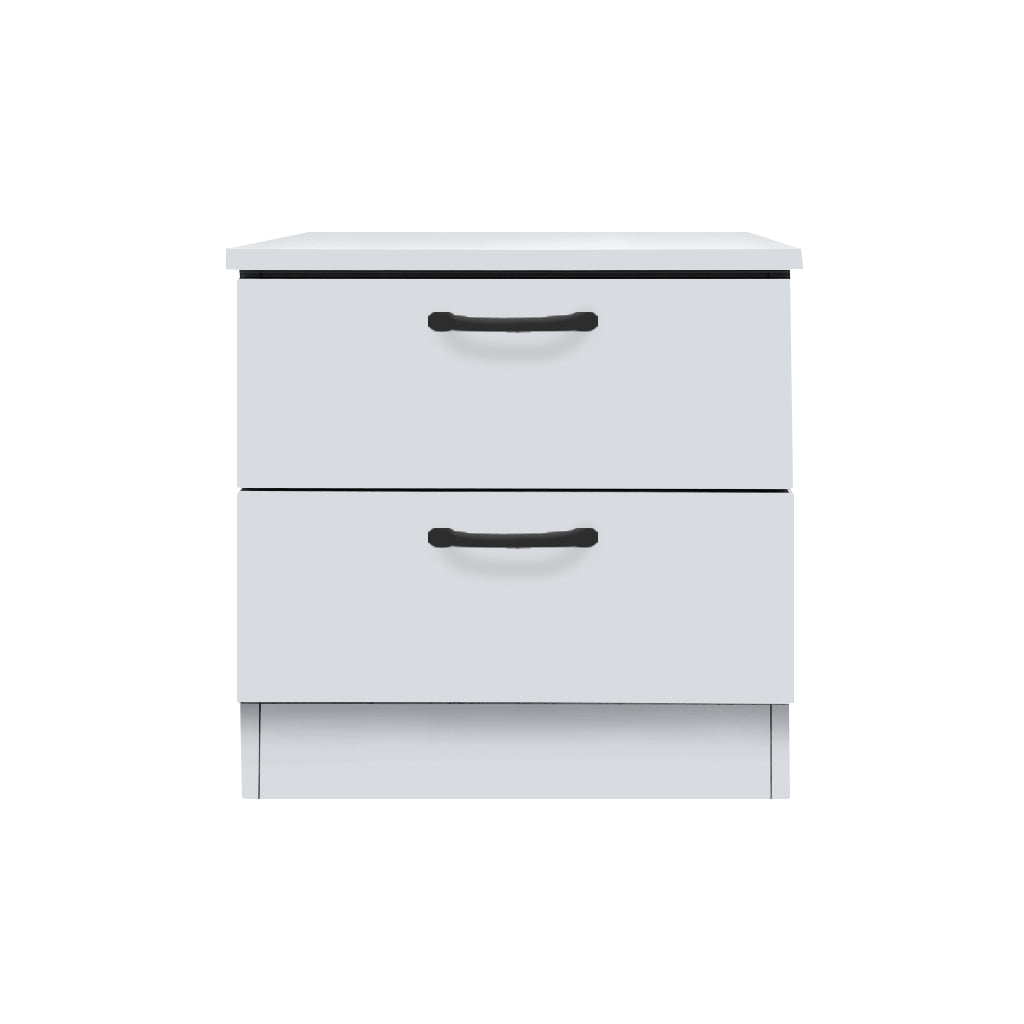 Cocon Premium Bedside Table 2-Drawer Full Laminated Back Panel in 6 Colours