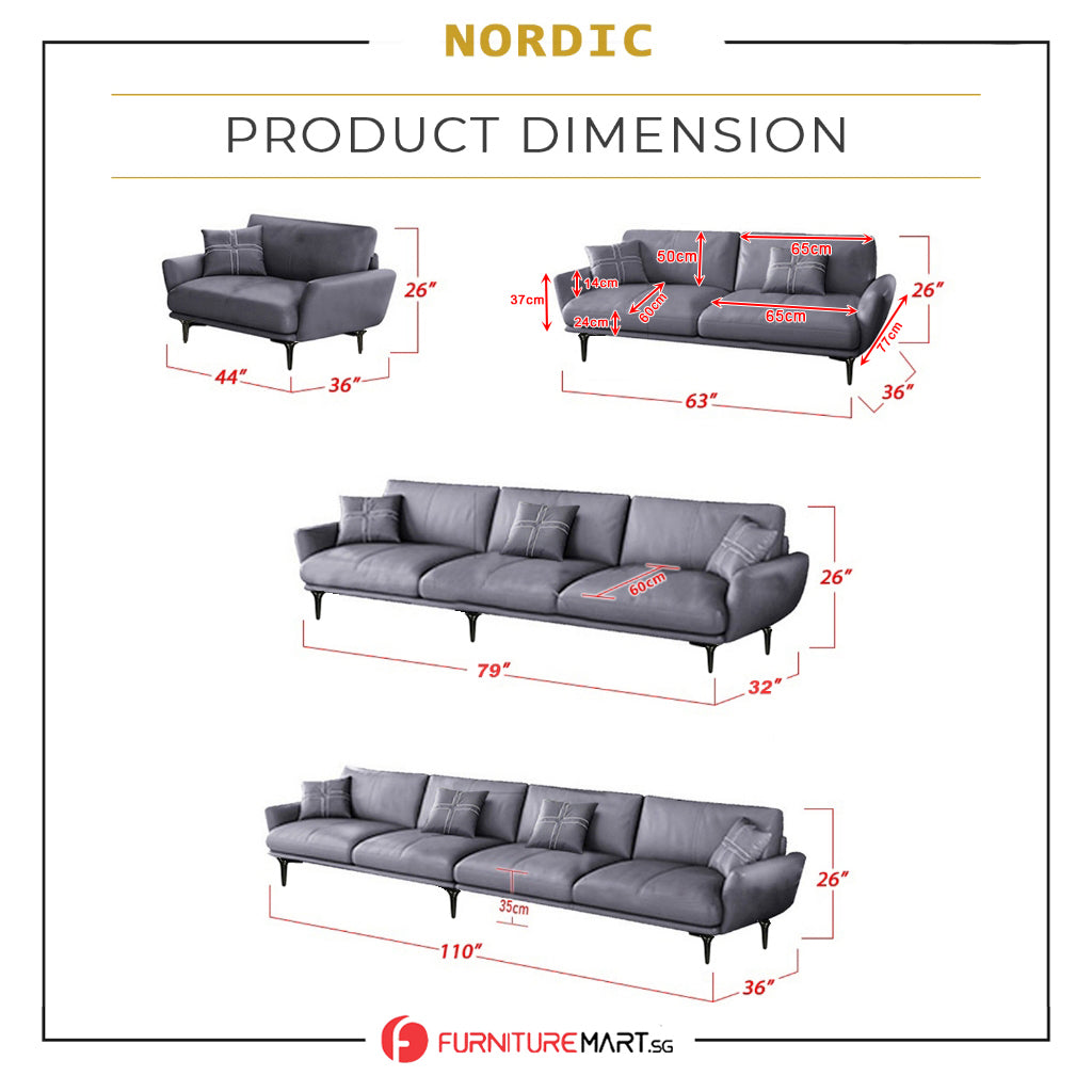 Nordic Inspired Sofa Set In 4 Color Choices Of Premium P.U Leather Upholstery w/ Pet-Friendly Option