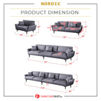 Nordic Inspired Sofa Set In 4 Color Choices Of Premium P.U Leather Upholstery w/ Pet-Friendly Option