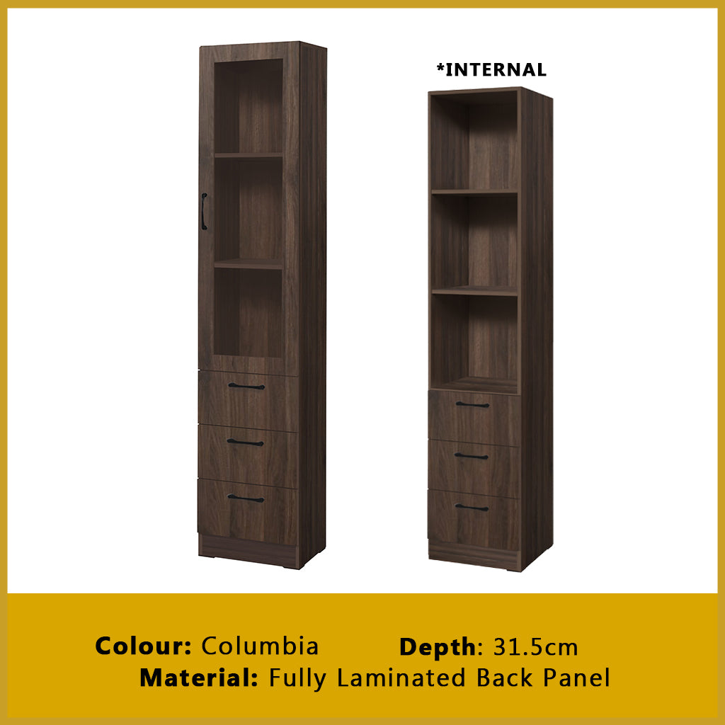 Brock Series Open Shelves Display Cabinet Bookshelf Storage in 3 Colours
