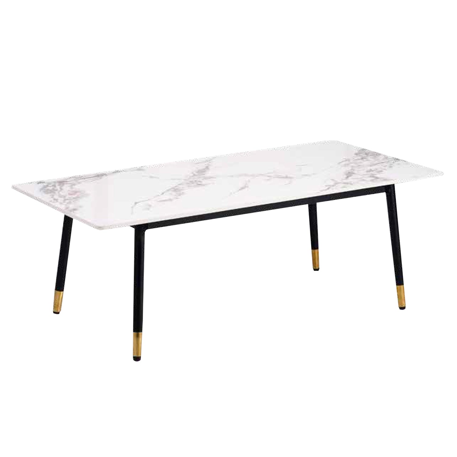 Malia Center Coffee Table Heat Resistant Glossy Ceramic Top with Steel Legs