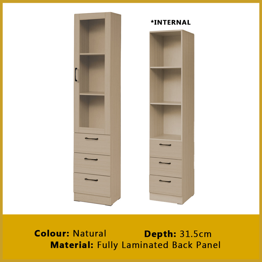 Brock Series Open Shelves Display Cabinet Bookshelf Storage in 3 Colours