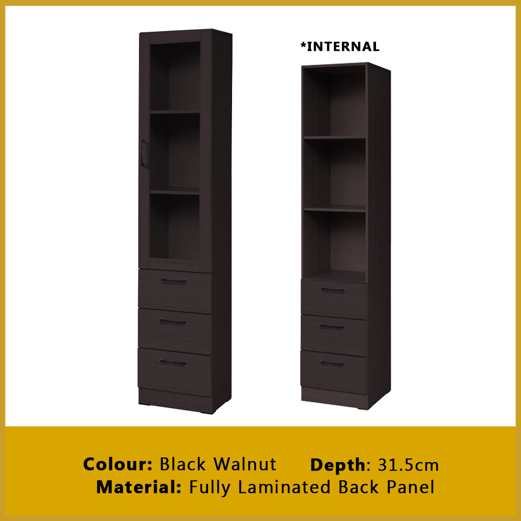 Brock Series Open Shelves Display Cabinet Bookshelf Storage in 3 Colours