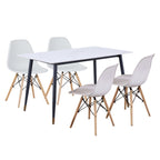 David 1+4 Dining Set with Table and Chair - Heavy-Duty Ceramic Table Top