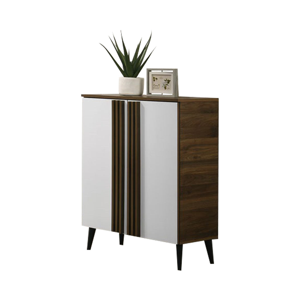 Howzer Series 1 Shoe Cabinet Collection in Walnut + White Colour
