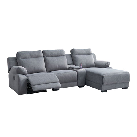 Image of Drazie L-shaped Reclining Sofa Pocketed Spring in Claw Proof Pet-Friendly Fabric/Leather
