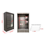 Lindy Series1 4 Feet Solid Sliding Door Wardrobe