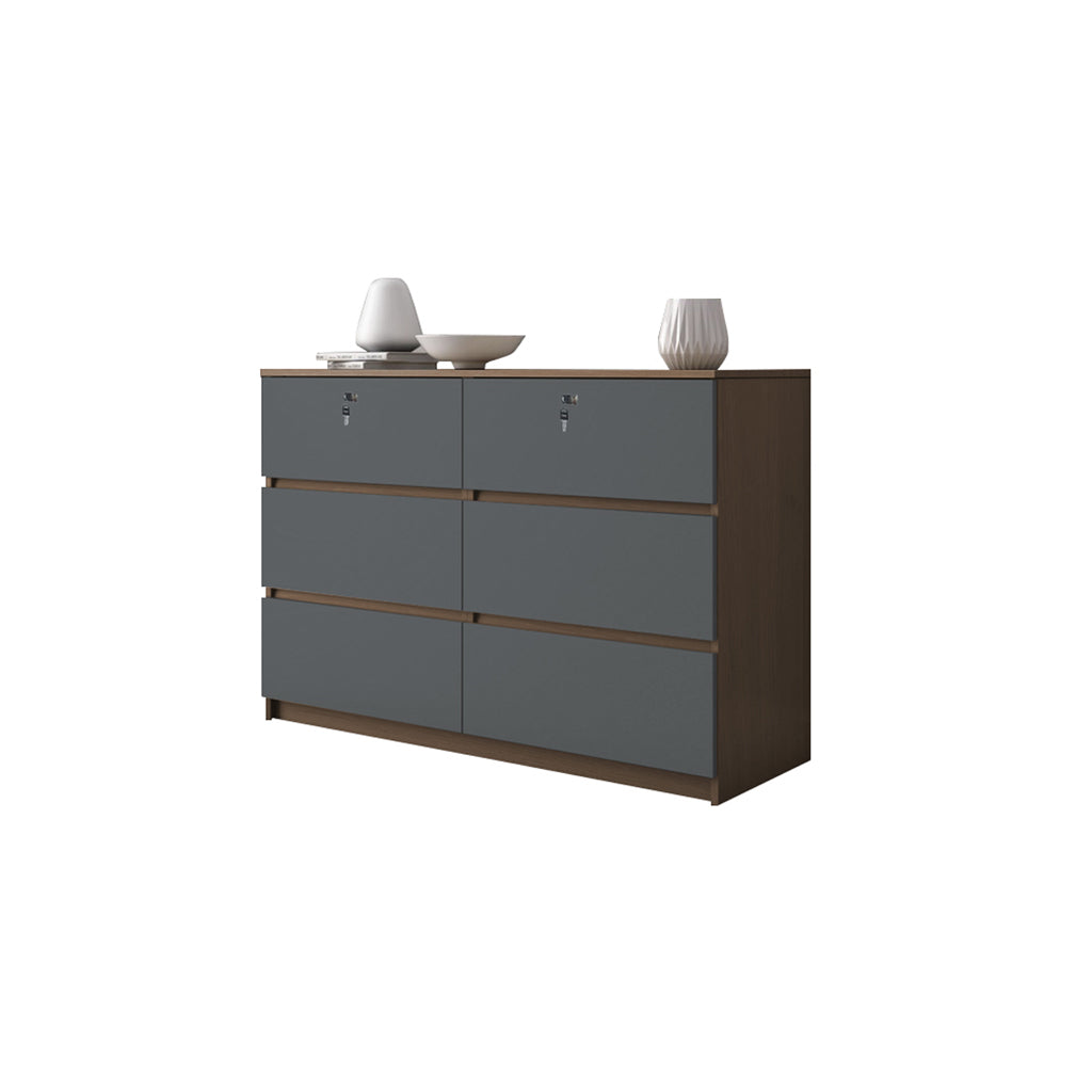 Ignis 6 Drawers Premium Chest of Drawers Full Laminated Back Panel in 6 Colours