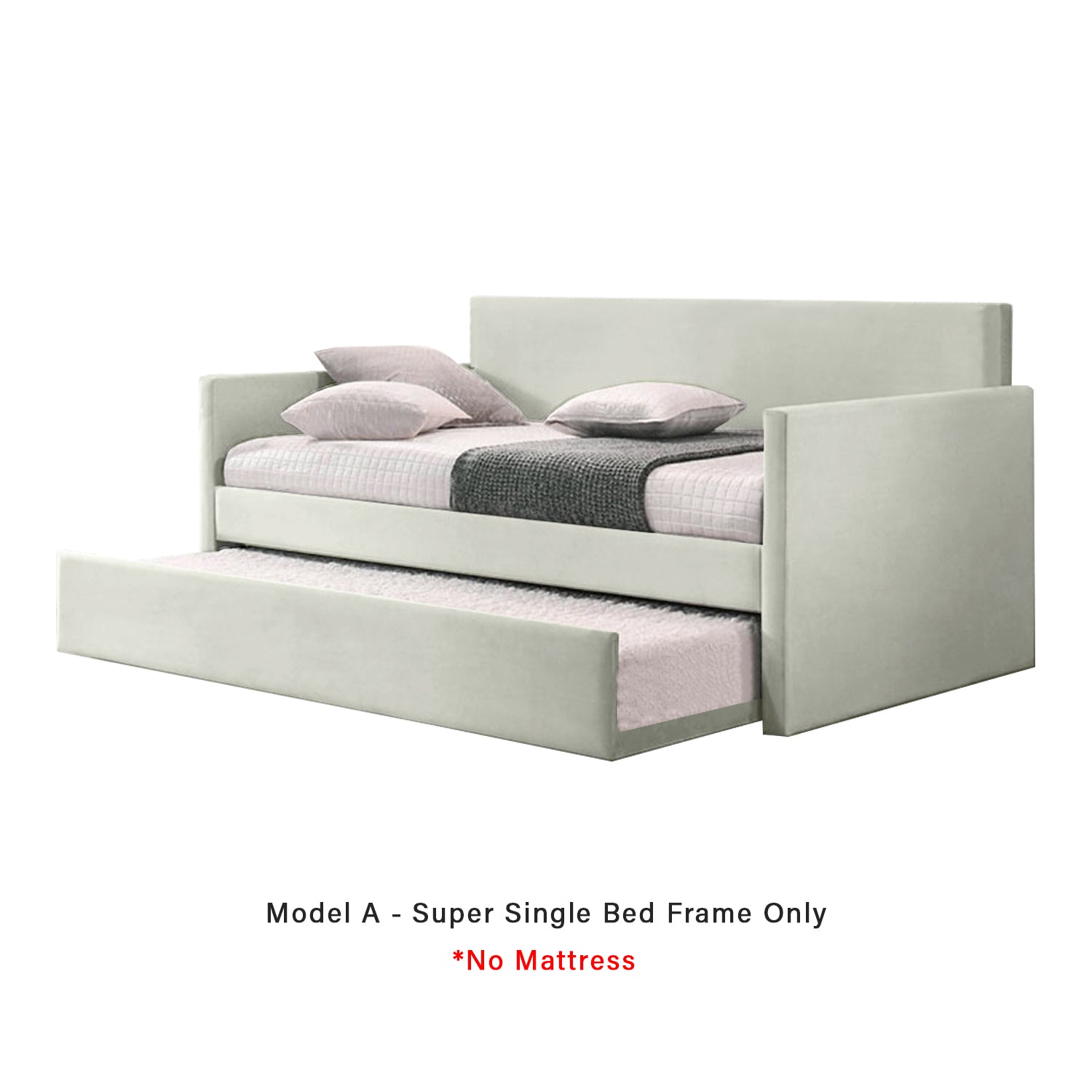 Joash Model A Daybed with Trundle with Mattress - Pet-Friendly Option - 56 Colours