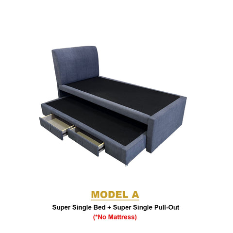 Image of Keeva Pull-Out Bed Frame w/ Drawers Single/SSingle - w/ Mattress and PetFriendly Option