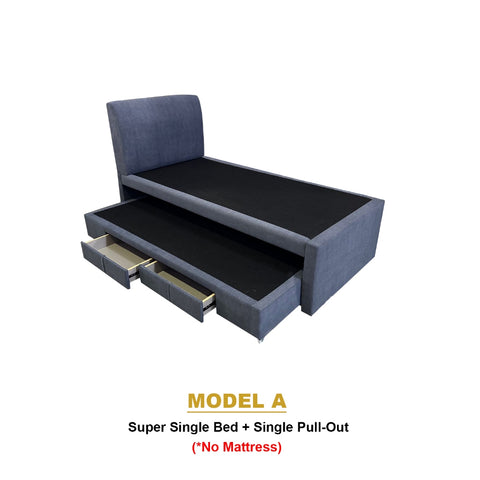 Image of Keeva Pull-Out Bed Frame w/ Drawers Single/SSingle - w/ Mattress and PetFriendly Option