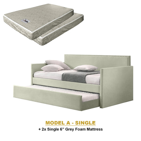 Image of Kaelle Series Daybed with Trundle or Drawer - With Mattress Option