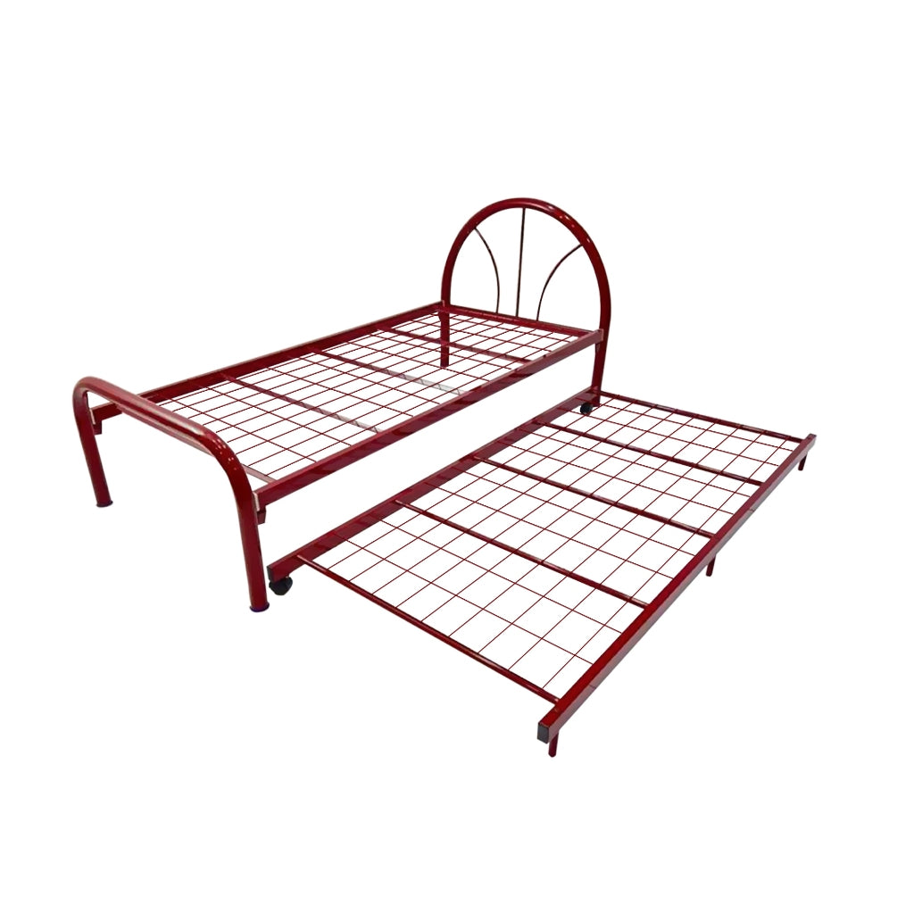 Sheba Series 1 Single Metal Bed Frame with Trundle Set - Optional Mattress Add On Available