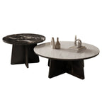 LIVIA Premium Coffee Center Table 2-Piece Set with Tempered Glass Table Top
