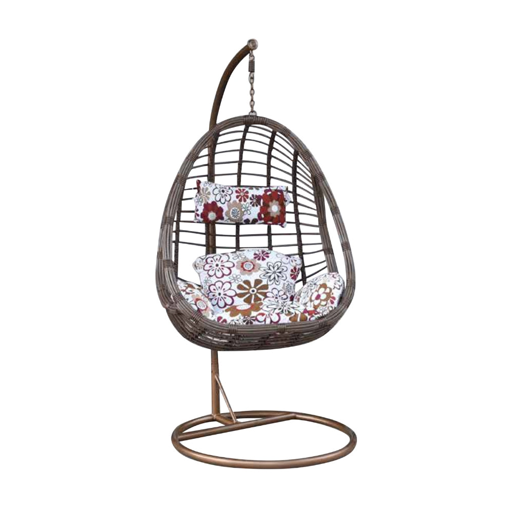 Fiona Series 1 Swing Chair Living Room Garden or Balcony Chair Synthetic Rattan w/ Steel Legs