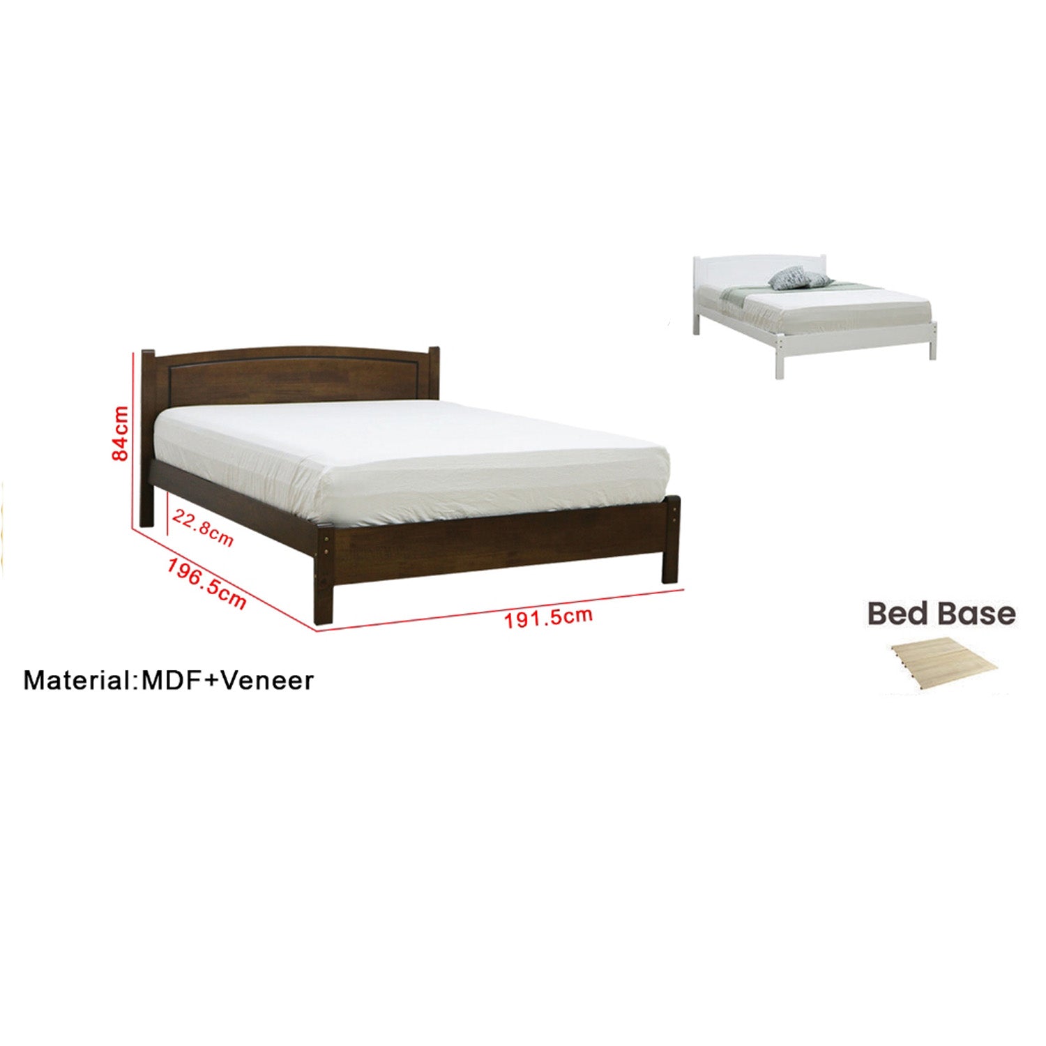 Nadia Series 1 Wooden Bedframe Collection Solid Wood - King Size with Mattress Option