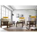 Frida Series 1,2,3 Seater Sofa Set Solid Wood Living Room Furnitures in Light Brown