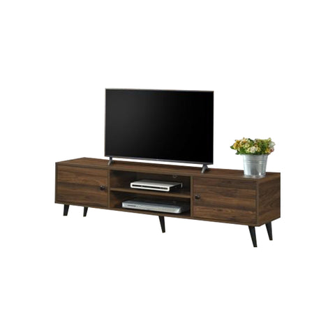 Image of Duisburg Series 10 Wood TV Console Cabinet In Walnut Colour