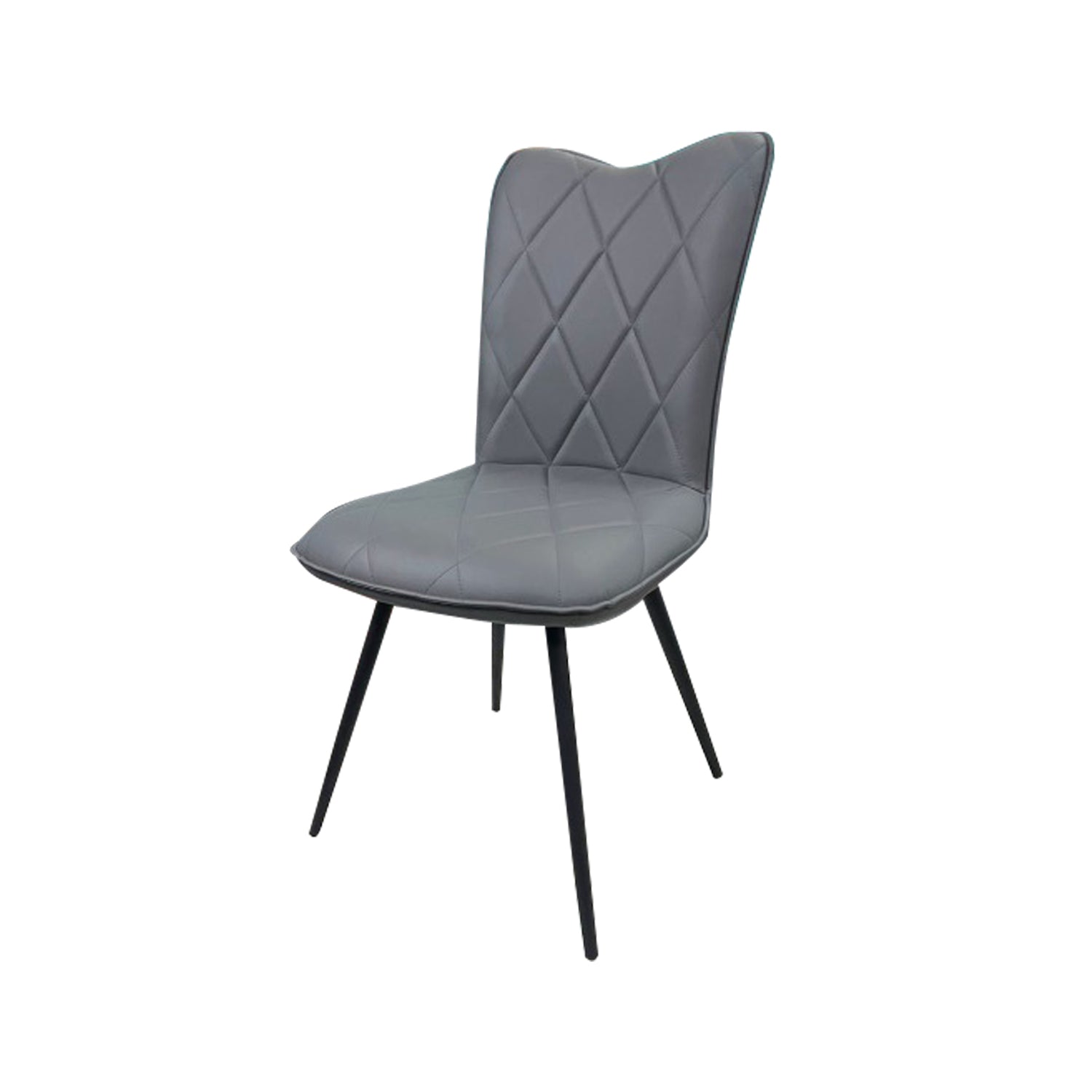 Tucker Faux Leather Dining Chair In Grey