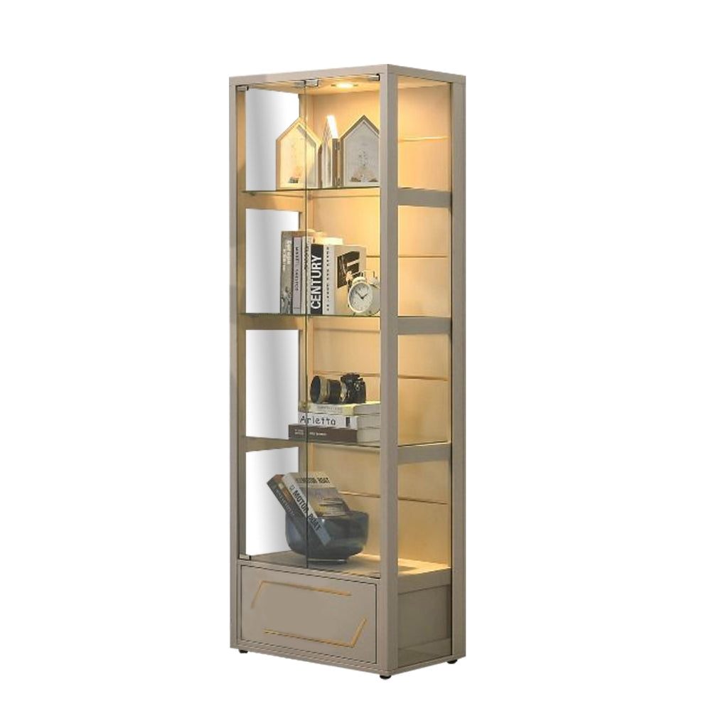 Tessa Series 2 Display Cabinet Book Shelves Glass Door with Light