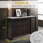 KRITY Series B Console Marble Table Top Side Display Table in Black