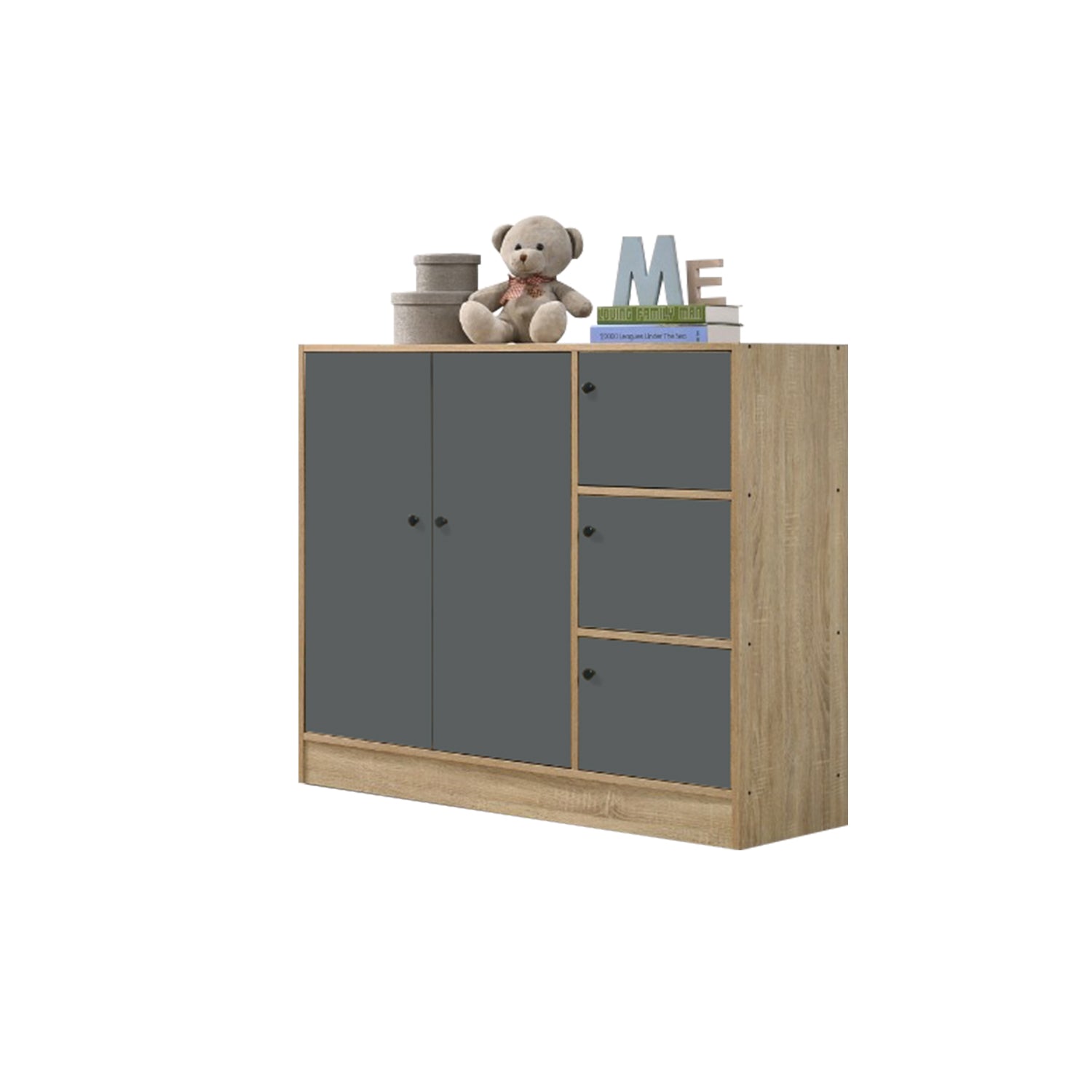 Maisie 3-Door Wardrobe Multi-Purpose Cabinets in 6 Colours