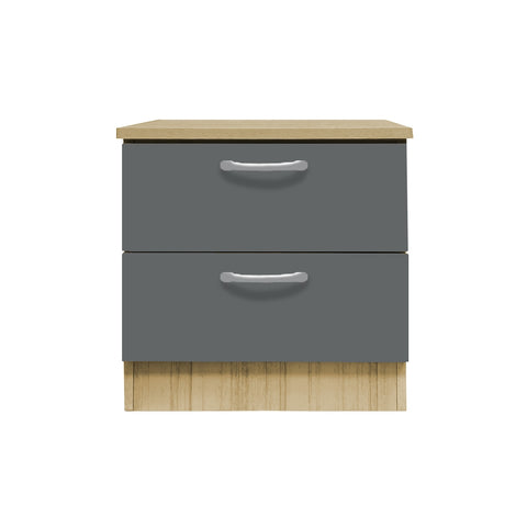 Image of Cocon Premium Bedside Table 2-Drawer Full Laminated Back Panel in 6 Colours