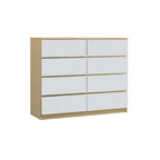 Ignite 8 Drawers Premium Chest of Drawers Full Laminated Back Panel in 6 Colours