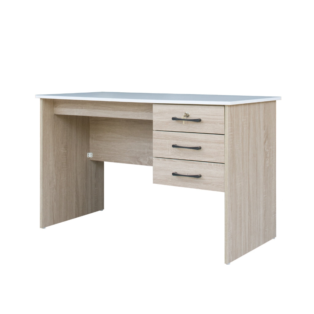 Tonee Writing Table/ Study Desk with Drawers w/ Lock and Shelf CARB-P2 Certified Board