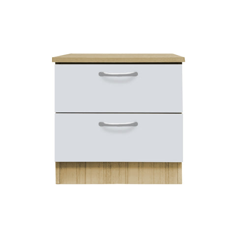 Image of Cocon Premium Bedside Table 2-Drawer Full Laminated Back Panel in 6 Colours