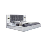 Cana Queen/King Size Platform Bed Frame with Side Table w/ Drawers & Hidden Storage