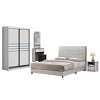 Gundae Bedframe, Wardrobe, Dresser, Bedside Table Bedroom Set in 2 Colour w/ Mattress Option. All Sizes Available