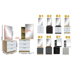 Pratio Dressing Table With Mirror In Walnut And White Wash