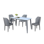 Elba 1+4/1+6 Dining Set Table with Chair Ceramic Table Top with Metal Legs