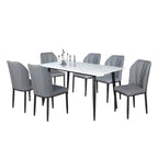 Elba 1+4/1+6 Dining Set Table with Chair Ceramic Table Top with Metal Legs