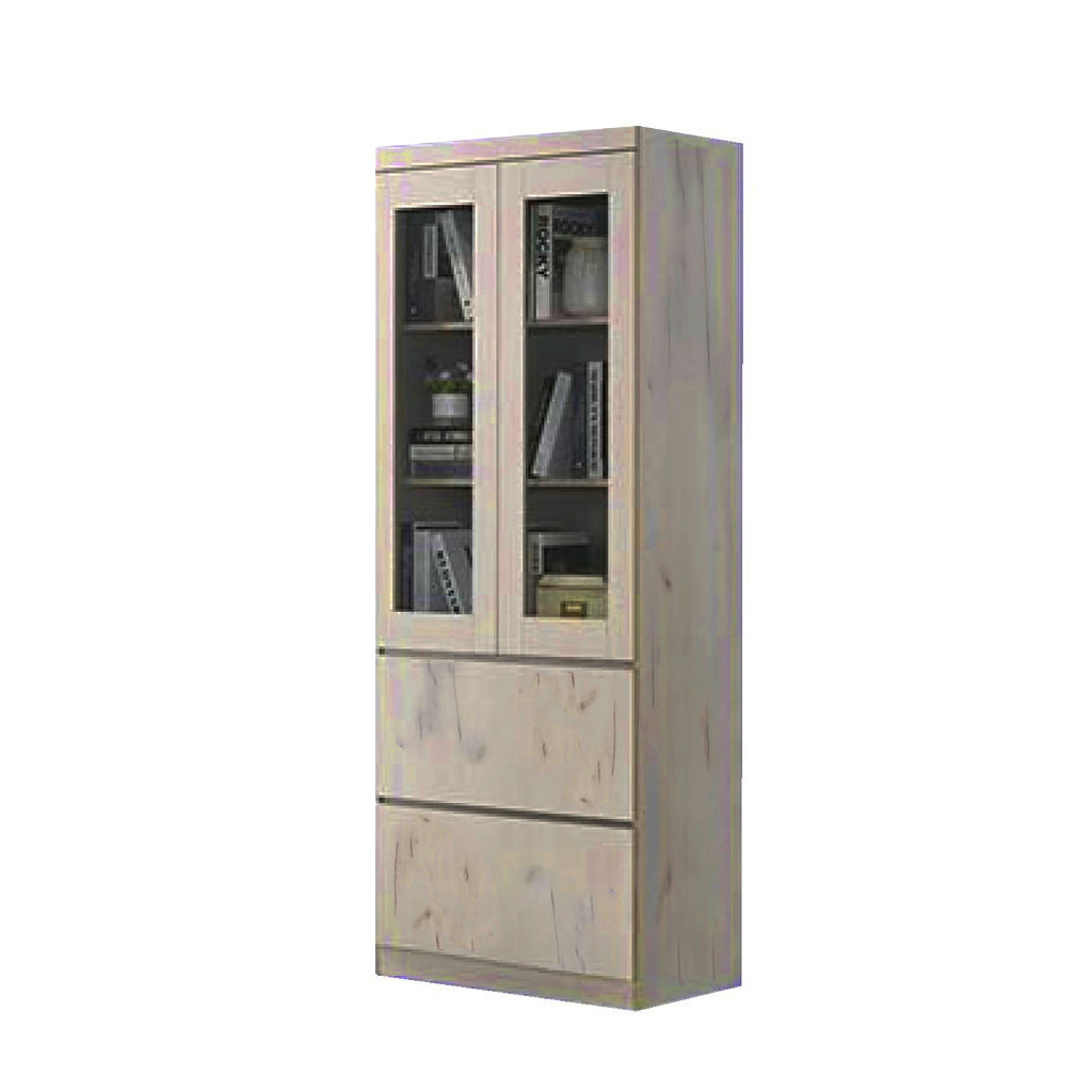 Athena 2 Bookshelf With Glass Doors in 3 Colours
