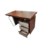 Edo Wooden Study Table with 3 Drawers In Walnut