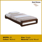 Riese Single Pull-Out Bedframe MDF+Veneer Wood Slatted Base