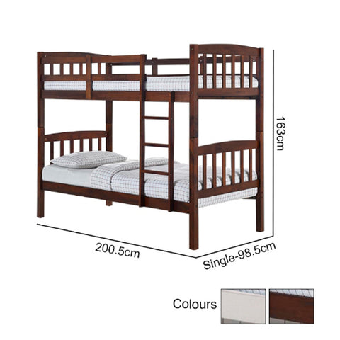 Image of Stella Series 2 Solid Rubber Wood Bunk Bed with Pull-Out Add On Option Single Size