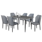 Elba 1+4/1+6 Dining Set Table with Chair Ceramic Table Top with Metal Legs