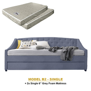 Kaelle Series Daybed with Trundle or Drawer - With Mattress Option