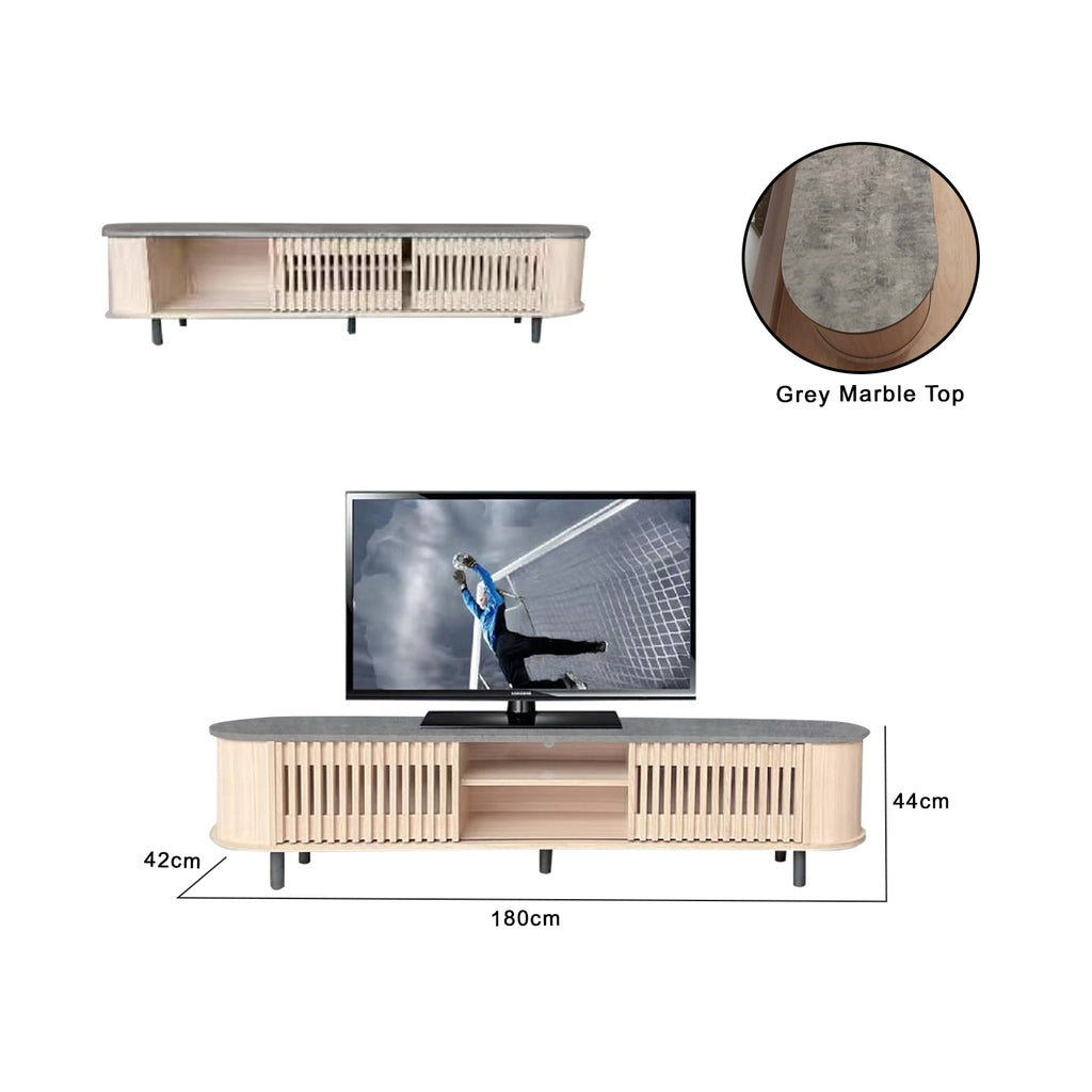 Thalia Series 2 Premium TV Console with Compartment/Drawer Storage