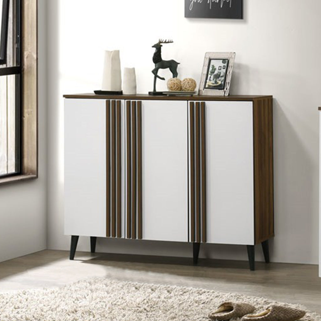 Howzer Series 2 Shoe Cabinet Collection in Walnut + White Colour