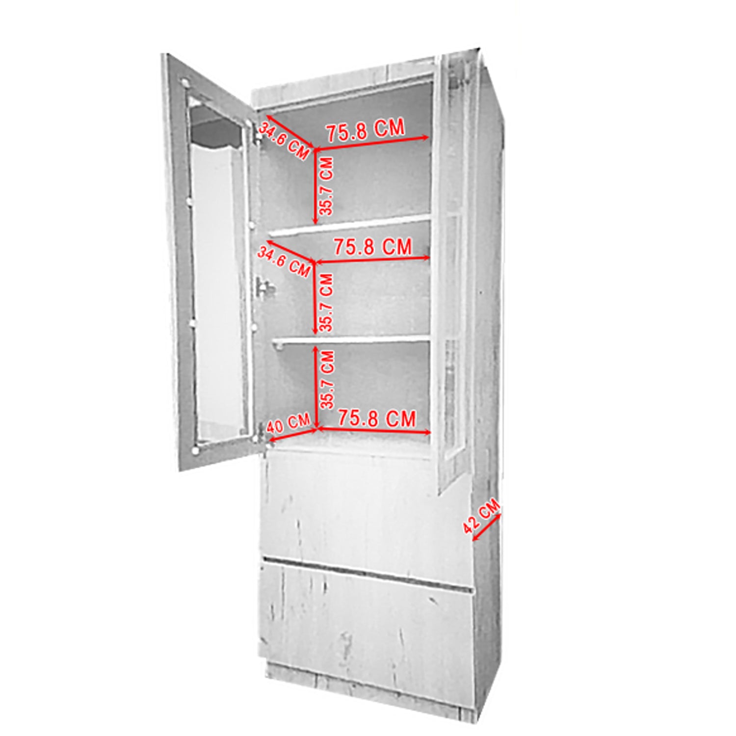 Athena 2 Bookshelf With Glass Doors in 3 Colours