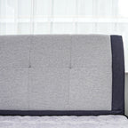Rinoa Series 2 Woven Fabric Divan Bed Frame in Dark Navy with Grey Colour - All Sizes Available