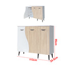 Howzer Series 2 Shoe Cabinet Collection in Natural + White Colour