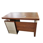 Edo Wooden Study Table with 3 Drawers In Walnut