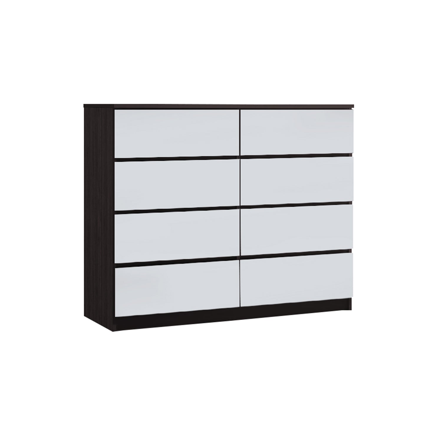 Agnis 8 Drawers Premium Chest of Drawers Full Laminated Back Panel in 6 Colours